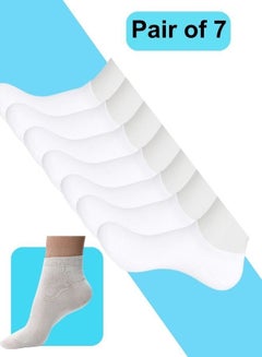 Buy Men's Short Ankle Socks Seven Pair Pack cotton spandex sport socks for men free size in UAE