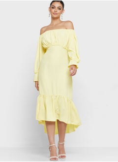 Buy Bardot Ruffle Hem Dress in UAE