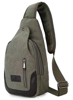 Buy Canvas Chest Bag For Men, Leisure Cycling Mountain Climbing Sports Shoulder Diagonal Backpack in Saudi Arabia