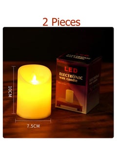 Buy 2 Pieces LED Electronic Candle Light White in Saudi Arabia