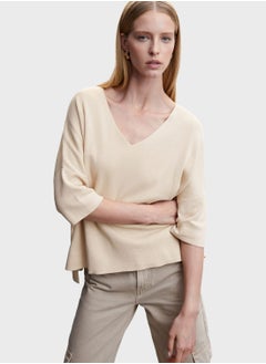 Buy V-Neck Knitted Sweater in Saudi Arabia