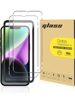 Buy 2 Pack Glass Screen Protector Designed for iPhone 14 6.1’ (2022), HD Clear Ultra High Transparent, Anti-scratch, Anti-Fingerprint,9H Tempered Glass with Installation Frame. in UAE