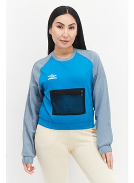 Buy Women Sportswear Fit Training Sweatshirt, Teal/Grey in UAE