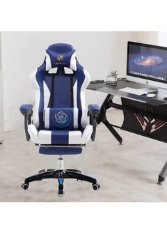 Buy Gaming Chair Racing Chair Video Gaming Chair Home Computer Chair for Internet Cafe Athletic Anchor (Blue&White) in Saudi Arabia