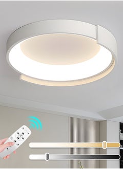 اشتري LED Ceiling Light, Dimmable Flush Ceiling Light with Remote Control 3000-6000K Soft Light, 18.8” Black LED Light for Bedroom, Living Room, Library, Corridor,52W في الامارات