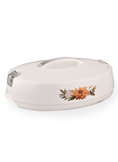 اشتري Oval Hotpot Stainless Steel Insulated Oval Hot Pot Casserole Elegent 5000ml White في الامارات