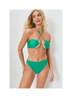 Buy Recycled High Leg Cheeky Bikini Bottoms in UAE