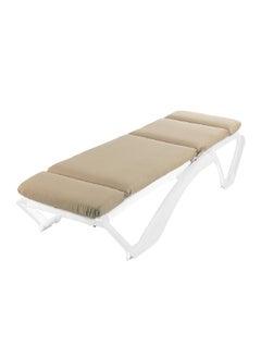 Buy Durable Outdoor Chaise Lounge Cushion Beige 197 x 59.5 cm in Saudi Arabia