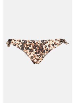 Buy Women Animal Print Bikini Bottom, Beige/Black Combo in UAE