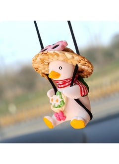 اشتري Swinging Duck Car Hanging Ornament - Cool Pink Fedora Hat & Guitar Design - Rear View Mirror Accessories for Vehicles, Homes, Offices في الامارات