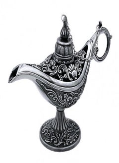 Buy Antique Style Lamp Of The Magic Lamp Of Aladdin'S Fairy Tale Silver 12X4X7.5 Cm in Saudi Arabia