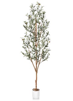 اشتري 6ft Artificial Olive Tree Tall Fake Potted Olive Silk Tree with Planter Large Faux Olive Branches and Fruits Artificial Tree for Modern Home Office Living Room Floor Decor Indoor في الامارات