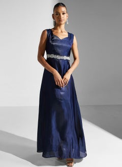 Buy Embellished Sleeveless Dress With Cape in Saudi Arabia