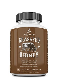 اشتري Ancestral Supplements Grass Fed Beef Kidney Supplement, Kidney Support for Urinary and Histamine Health, Selenium, B12, and DAO Supplement, Non-GMO, 180 Capsules في الامارات