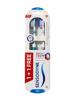 Buy 2 Piece Sensitivity and Gum Soft Toothbrush Multicolour in Saudi Arabia