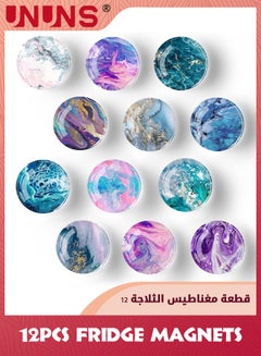 Buy 12Pcs Glass Strong Magnetic Refrigerator Magnet Fridge Sticker,Marble Crystal Fridge Magnets Decoration For Crafts,Strong Fridge Magnets For Kitchen,School,Office Whiteboard,Cabinet and Dishwasher in Saudi Arabia