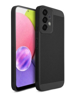 Buy Heat Dissipation Case with Built in Camera Lens Protector Slim Fit Breathable Cooling Anti Fingerprint Hard PC Back ShockproofCover For Samsung Galaxy A73 (Black) in Egypt