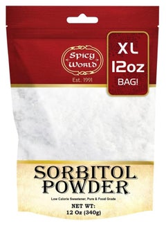 اشتري Spicy World Pure Sorbitol Powder 12oz Bag (340g) - Food Grade, Low Calorie Sweetener, Sugar Substitute, Thickening Agent - Packaged in USA في الامارات