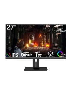 Buy 27 inch IPS Flat Screen Gaming Monitor with Full HD (1920x1080) Display,1ms Response time,165Hz Refresh Rate,USB HDMI DP Ports Black in Saudi Arabia