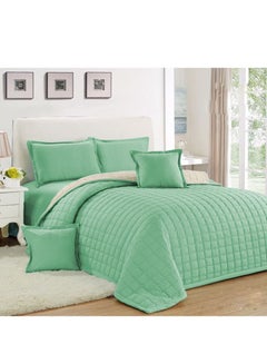 Buy Sleep Night 4 Pieces Comforter Set Single Size 160 X 210 Cm Dual color Reversible Bedding Set for All Seasons in Saudi Arabia