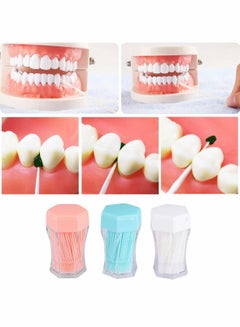 Buy 600pcs Double Head Dental Floss Interdental Toothpick Brush Brushes plastic dental toothpicks Cleaners with Boxes Teeth Stick Oral Care Picks Hygiene White Orange Green in Saudi Arabia