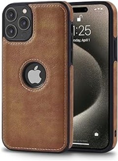 Buy INFOSUN for iPhone 15 Pro Max Leather Case Cover, Thin Flexible Soft Grip Luxury Retro Cover for Men, Premium Vegan Classic Anti Scratch Shockproof Phone Cases for iPhone 15 Pro Max(2023) 6.7" (Brown) in Egypt