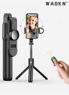 Buy Gimbal Stabilizer for Smartphone Extendable Selfie Stick Tripod with Wireless Remote Fill Light and Auto-Balance Phone Holder for All Cell Phone, 360° Rotation Tripod with Wireless Remote in UAE