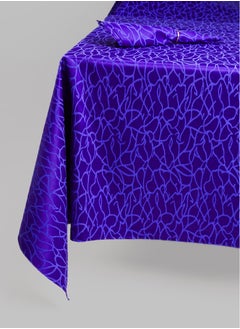 Buy TABLE CLOTH blue color 290*155 +12 NAPKINS elegant on table  suite 10 person table 100% cotton in UAE