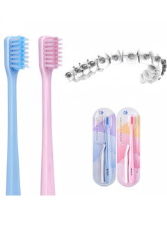 Buy Y-Kelin V-Shaped Orthodontic Toothbrush for Braces Brackets 2Pcs Soft Bristle with Inter Dental Brush in Saudi Arabia