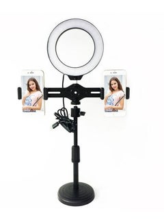 اشتري Generic Fashion 6-Inch LED Circle Ring Light with Dual Phone Holder في الامارات