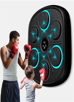 اشتري 2024 New Model Smart Music Boxing Machine for Adults and Kids, Bluetooth Training Machine with LED Electronic Wall Mounted, Home Indoor Workout Equipment with Premium Boxing Gloves في السعودية