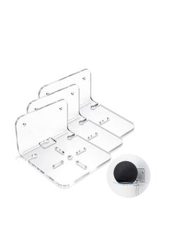 Buy Acrylic Small Wall Shelf Set of 3 for Security Cameras, Speakers, Baby Monitors, Universal Adhesive Shelf Easy to Install No Drill, with Cable Clips Clear in Saudi Arabia