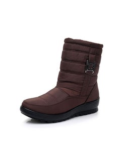 اشتري Women's Winter Waterproof Cow Tendon Bottom With Plush Insulation Cotton Boots Brown في الامارات