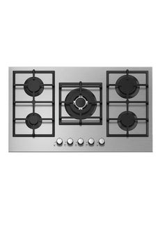 Buy Built-In Gas Hob Hans 5 Burner 90Cm Glass Covered By Inox Cast Iron Full Safety in Egypt