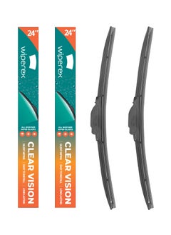 Buy WiperEx Wiper Blades for Mercedes-Benz C200K 2007 2008 24" + 24" All Weather, Uniform Wiping, Premium Rubber, Perfect Fit, Silent, Reduced Wind Lift, No Marks (Set of 2) in UAE