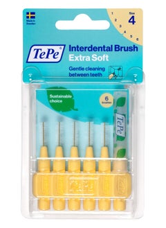 Buy TePe Interdental Brush Extra Soft Yellow 0.7 mm 6's in UAE