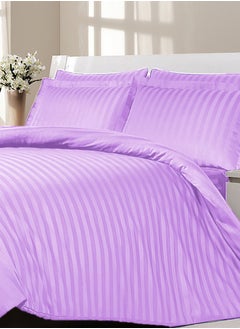 Buy 4-Piece Duvet Cover Set For King Size Bed With Fitted Sheet Purple in UAE