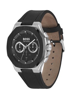 Buy Men's Chronograph Tonneau Shape Leather Wrist Watch 1514085 - 45 Mm in UAE