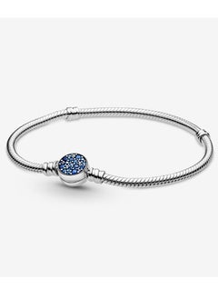 Buy Pandora Moments Sparkling Blue Disc Clasp Bracelet for Women in UAE