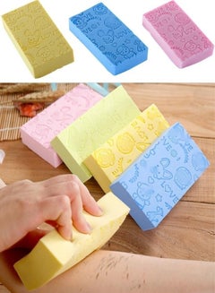 Buy A set of 3 pieces of sponge towels for children and adults, a sponge for exfoliating dead skin and cleaning the body for children and adults, ultra-soft and a comfortable touch that keeps your skin mu in Egypt