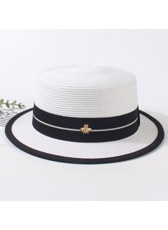 Buy New Fashion Small Headed Flat Top Straw Hat in UAE