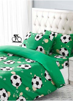 اشتري Soccer Queen-Sized Duvet Cover Set, Green - 200x200 cm في الامارات