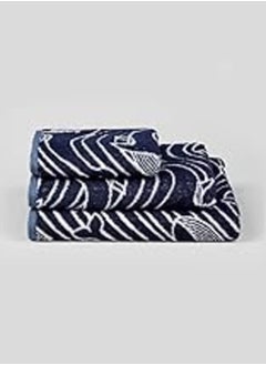 اشتري Matalan Whale Print 100 Percent Cotton Towels, 130 cm x 70 cm Size, Blue في مصر