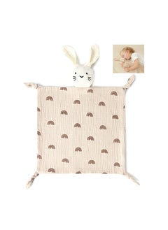 Buy Baby Soothing Towel Cute Bunny With Sensory Teether-Smell Like Mom-Rainbow Pattern in Saudi Arabia