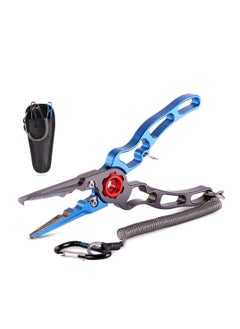 اشتري Fishing Pliers, Aluminum Titanium Alloy Fishing Pliers Hook Remover, Saltwater Resistant Fishing Tools, Fishing Multitool Hook Remover with Sheath & Lanyard for Freshwater Saltwater, Fishing Gifts في الامارات