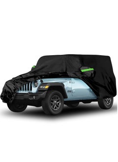 اشتري Waterproof Car Cover, for Jeep Wrangler with Door Zipper Waterproof All Weather, Car Cover Outdoor Sun UV Rain Dust Protection في الامارات