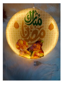 اشتري فانوس مع سلسلة إضاءة LED علوية على شكل نجمة وقمر، ديكور رمضان كريم عيد الزفاف، زينة أسطوانية مضاءة LED في الامارات