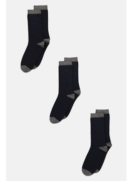 اشتري Men 3 Pairs Formal Socks, Navy في السعودية