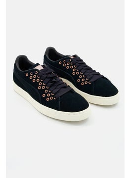 اشتري Women Brand Logo Lace Up Sport Shoes, Black في السعودية