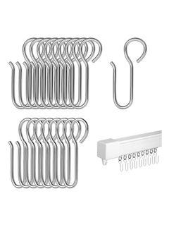 Buy 120 Pcs Metal S Shaped Shower Curtain Hooks, Small Curtain Track Hangers, Drape Connection Hooks for Shower Curtains, RV Curtains, and Ceiling Curtains, Drapery Hanging Solution in UAE